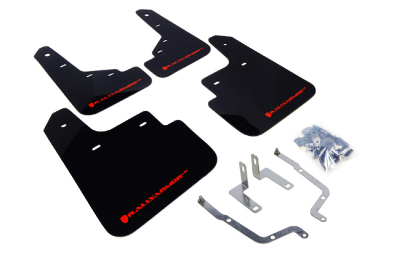 Rally Armor 14-18 Mazda3/Speed3 Black UR Mud Flap w/ Red Logo MF31-UR-BLK/RD
