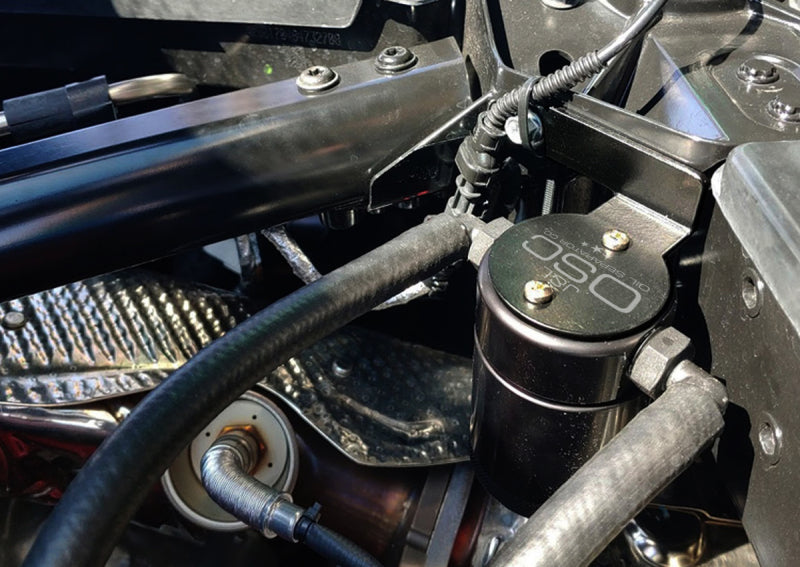 J&L 20-23 Chevrolet Corvette 6.2L LT2 Targa Top Passenger Side Oil Separator 3.0 - Black Anodize 3088P-B