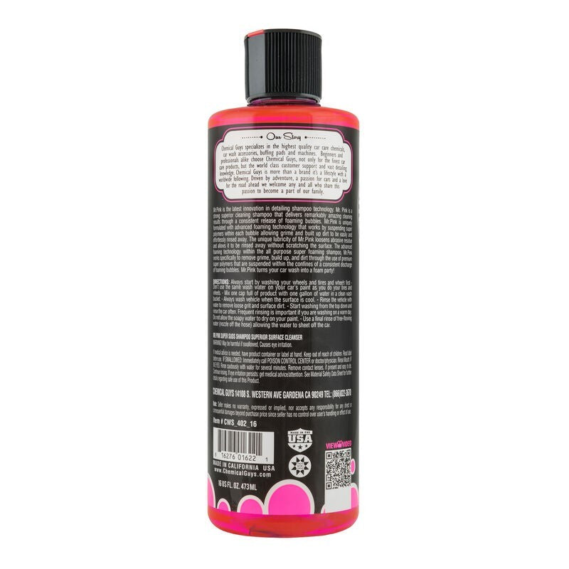 Chemical Guys Mr. Pink Super Suds Shampoo & Superior Surface Cleaning Soap - 16oz CWS_402_16