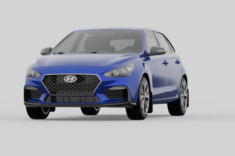 Rally Armor 19-21 Hyundai Elantra N Line Black UR Mud Flap w/ Performance Blue Logo MF59-UR-BLK/PBL