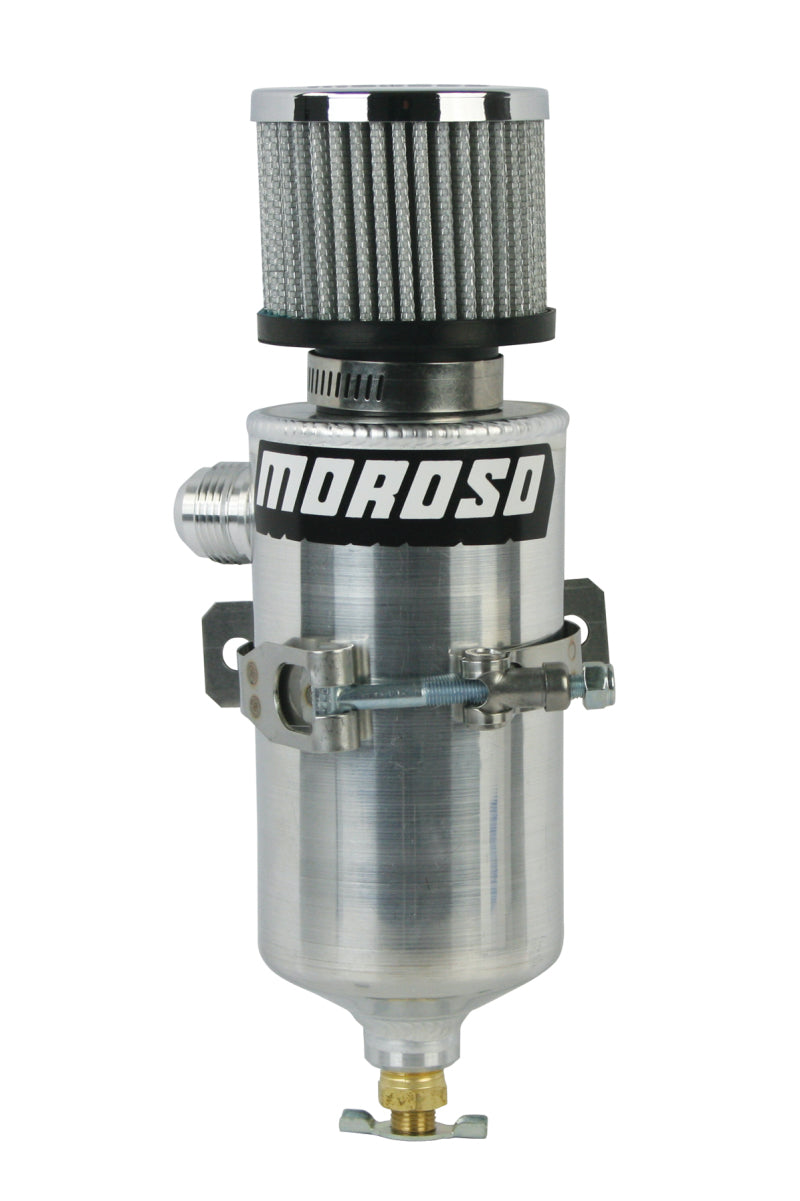 Moroso Breather Tank/Catch Can -12An Male Fitting - Aluminum 85465
