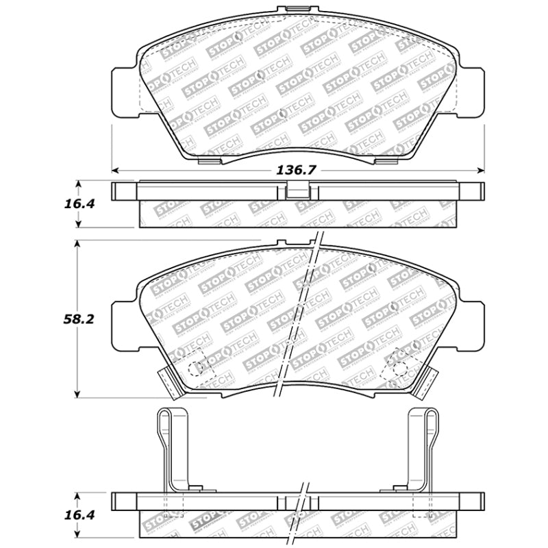 StopTech Performance 02-06 Acura RSX Type S / 93-95 Civic Coupe / 04-05 Civic Si / 93-97 Civic Del 309.0621
