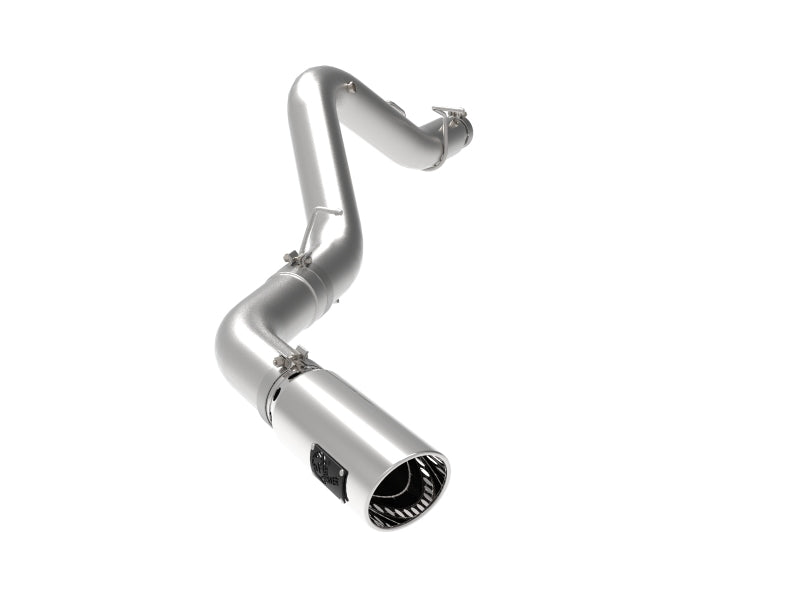 aFe Large Bore-HD 5 IN 409 SS DPF-Back Exhaust System w/Polished Tip 20-21 GM Truck V8-6.6L 49-44125-P