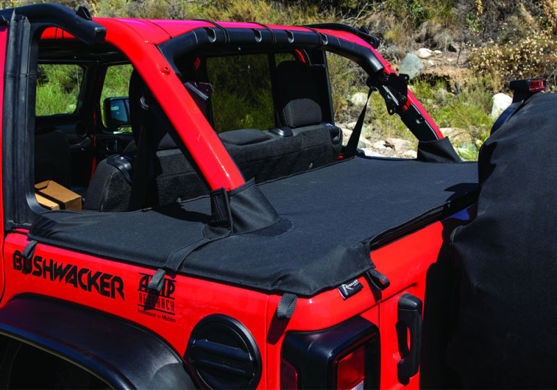 Rampage 2018-2022 Jeep Wrangler(JL) 4-Door Tonneau Cover w/ Tailgate Bar Kit - Black Diamond 741036