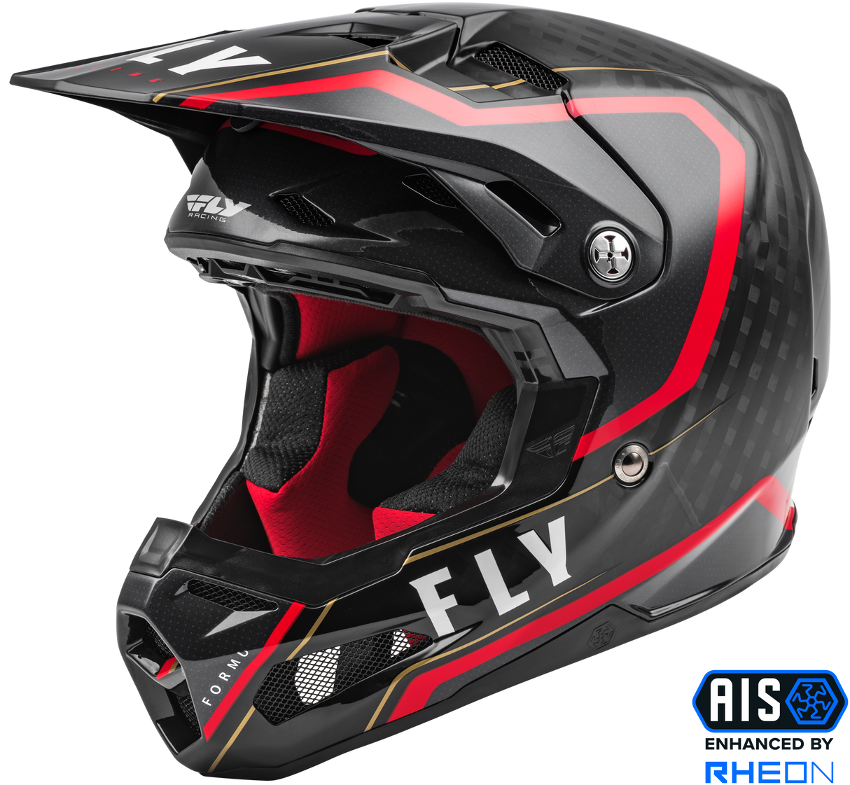 FLY RACING Formula Carbon Axon Helmet Black/Red Md 73-4422M