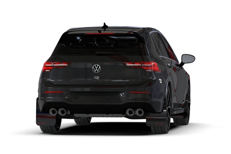 Rally Armor 2022 MK8 Volkswagen Golf GTI/R Black UR Mud Flap w/ Blue Logo MF80-UR-BLK/BL