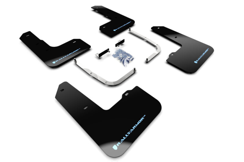 Rally Armor 19-21 Hyundai Elantra N Line Black UR Mud Flap w/ Performance Blue Logo MF59-UR-BLK/PBL
