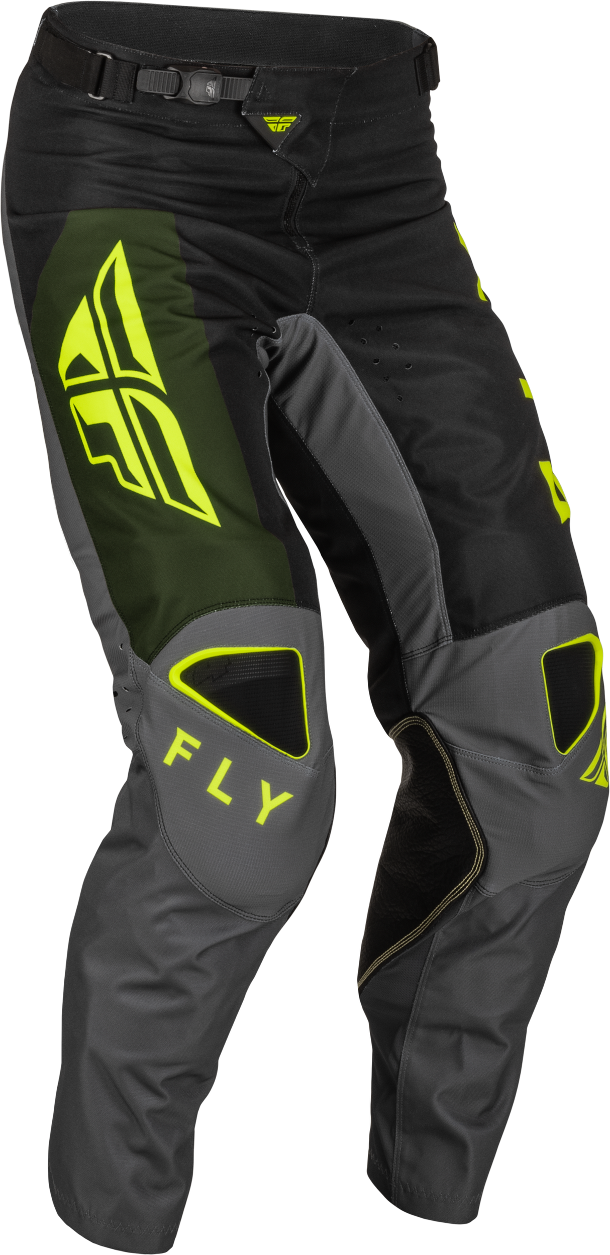 FLY RACING Kinetic Jet Pants Black/Olive Green/Hi-Vis Sz 40 376-53140