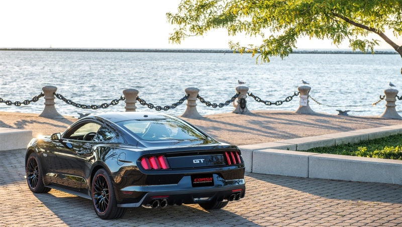 Corsa 15-16 Ford Mustang GT 5.0 3in Cat Back Exhaust Black Quad Tips (Xtreme) 14335BLK