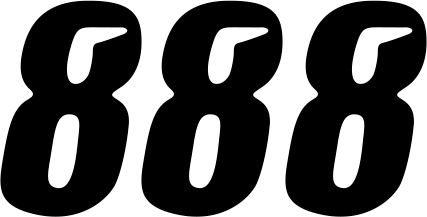 D'COR VISUALS Placa de número Slash - #8 - Negro - 4" 45-27-8