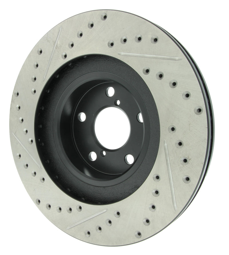 StopTech 02-10 Subaru WRX Slotted & Drilled Left Front Rotor (exc. STi) 127.47018L