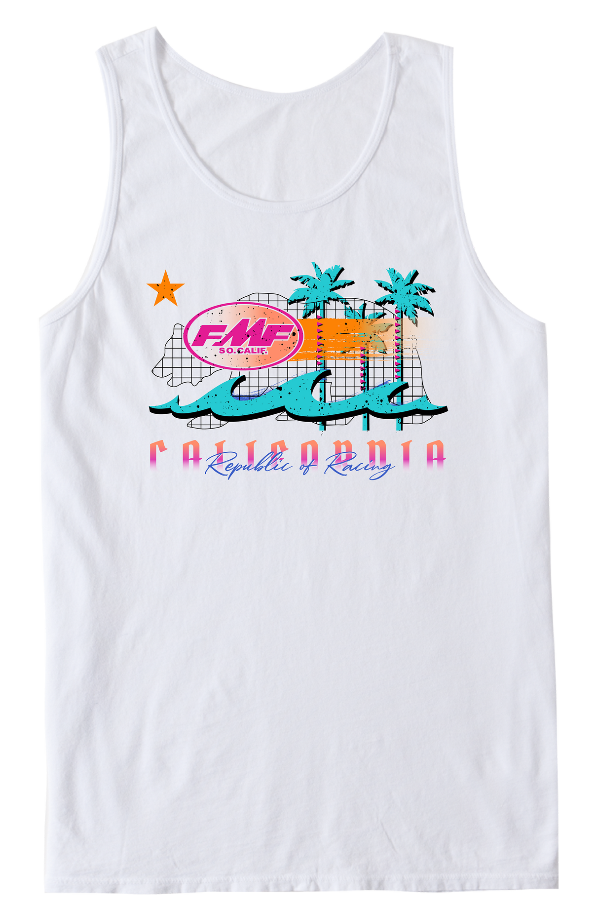 FMF APPAREL Wavy Tank White 2x SU22123900-WHT-XXL