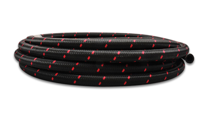 Vibrant -8 AN Two-Tone Black/Red Nylon Braided Flex Hose (20 foot roll) 11978R