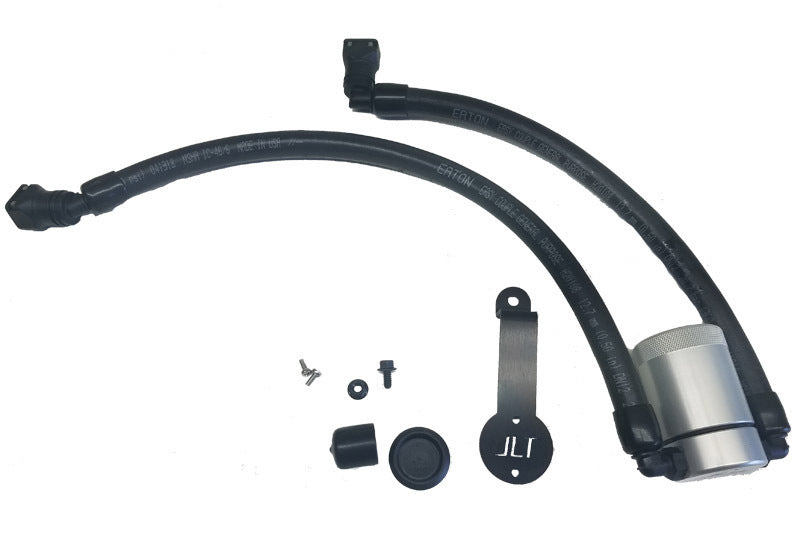 J&L 2018-2023 Ford Mustang GT Driver Side Oil Separator 3.0 - Clear Anodized 3024D-C