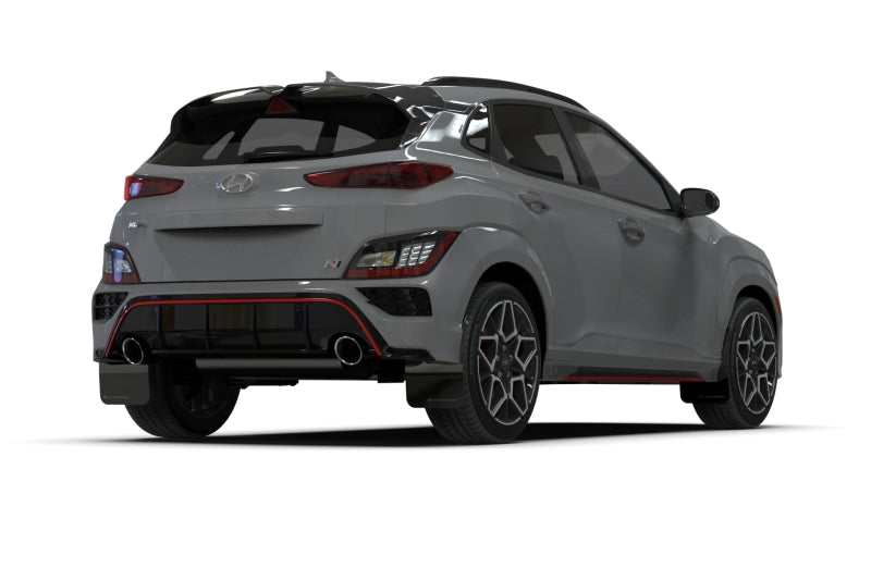 Rally Armor 2022 Hyundai Kona N Black UR Mud Flap w/ Red Logo MF83-UR-BLK-RD