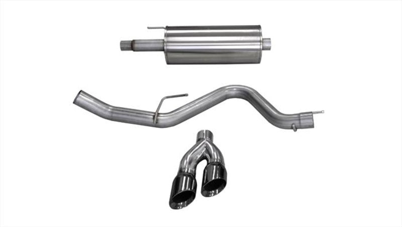 Corsa 2015 Ford F-150 5.0L V8 (Super Crew Cab) Black Sport Single Side Dual 4in Tips CB Exhaust 14837BLK