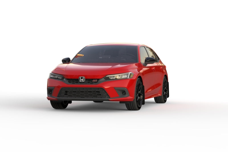 Rally Armor 2022 Honda Civic (Incl. Si/Sport/Touring) Black UR Mud Flap w/ White Logo MF90-UR-BLK/WH