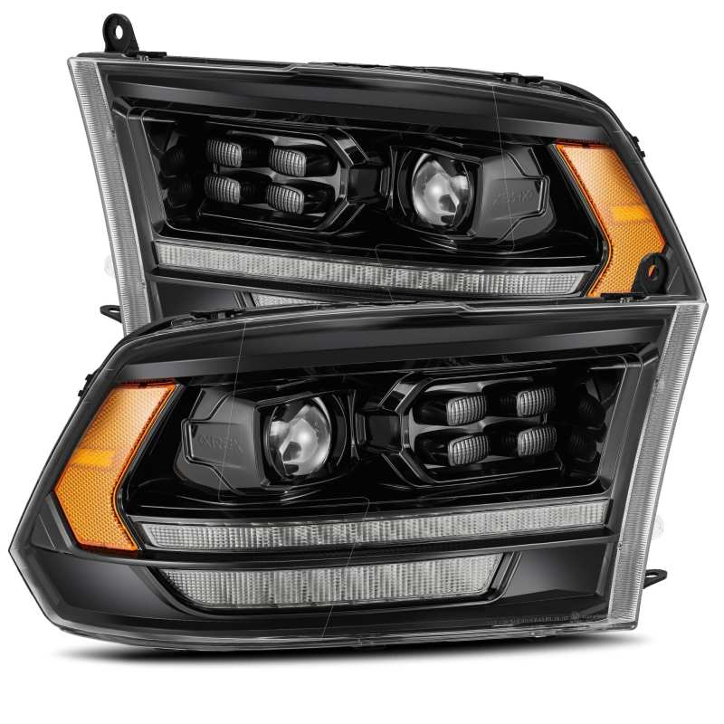 AlphaRex 09-18 Dodge Ram 2500HD LUXX LED Proj Headlights Plank Style Black w/Seq Signal/Smoked DRL 880520