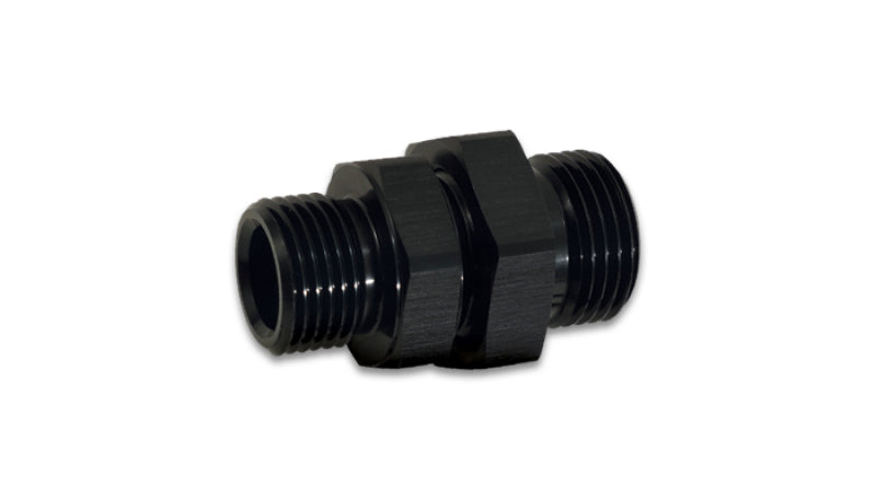 Vibrant -8AN ORB Male to Male Union Adapter - Anodized Black 16982