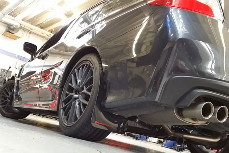 Rally Armor 15-21 Subaru WRX/STI (Sedan ONLY) Black UR Mud Flap w/ Blue Logo MF32-UR-BLK/BL