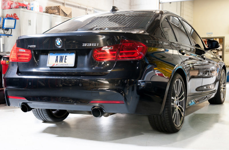 AWE Tuning BMW F3X 335i/435i Touring Edition Axle-Back Exhaust - Diamond Black Tips (102mm) 3010-33030