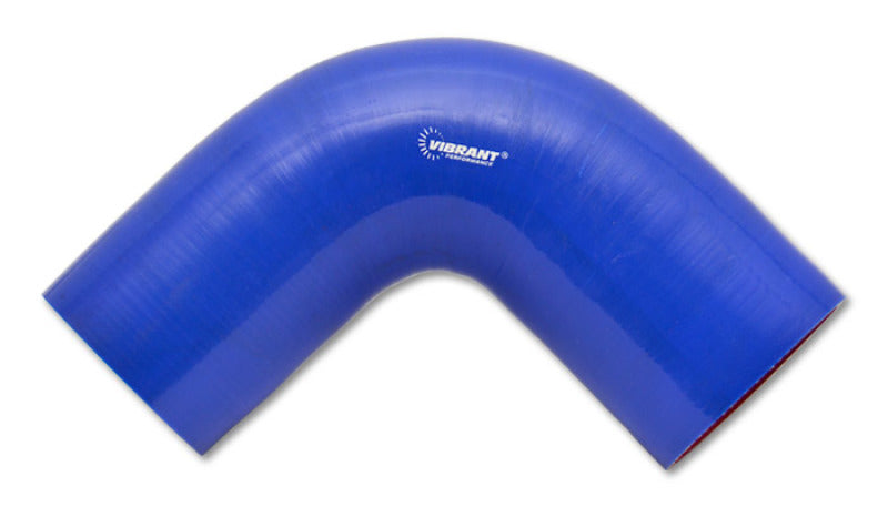 Vibrant 4 Ply Reinforced Silicone Elbow Connector - 2.5in I.D. - 90 deg. Elbow (BLUE) 2742B