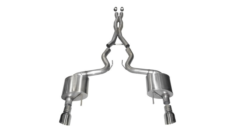 Corsa 2015 Ford Mustang GT 5.0 3in Cat Back Exhaust, Polish Dual 4.5in Tip (Xtreme) 14328