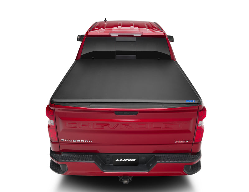 Lund 15-17 Chevy Silverado 3500 Fleetside (6.6ft. Bed) Hard Fold Tonneau Cover - Black 969158