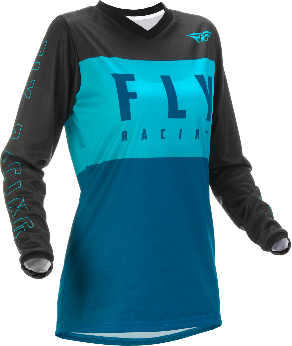 FLY RACING Women's F-16 Jersey Aqua/Dark Teal/Black 2x 375-8202X