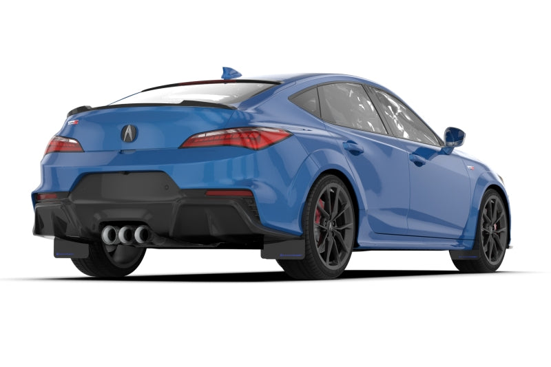 Rally Armor 23-24 Acura Integra + Integra A-Spec Black UR Mud Flap W/White Logo (No Drilling Req.) MF109-UR-BLK-WH