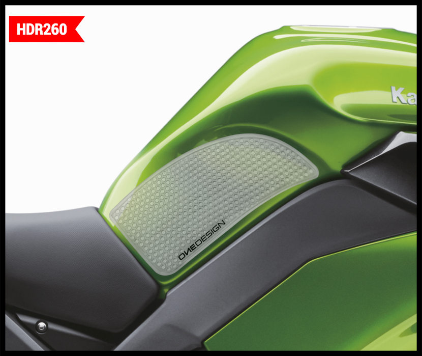 ONE EMBLEMSHdr Tank Side Pad Clear KawHDR 260