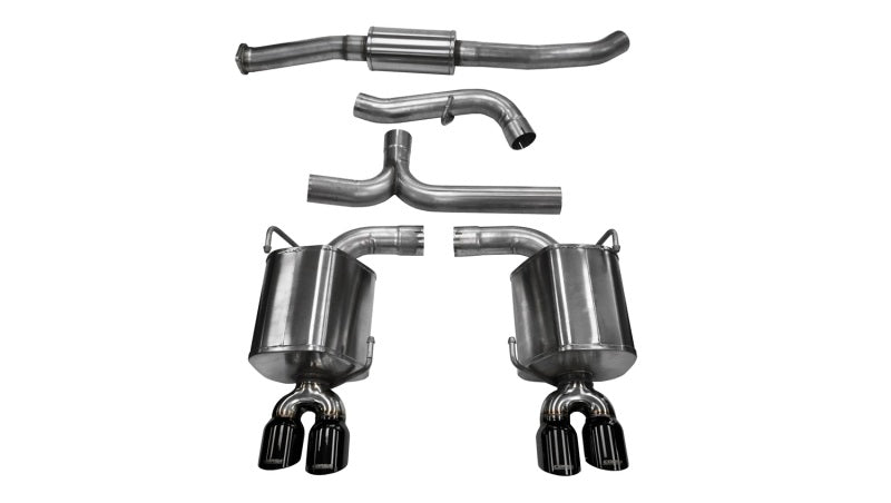 Corsa 11-13 Subaru Impreza Sedan STI 2.5L Turbo Manual Black Sport Cat-Back Exhaust 14863BLK