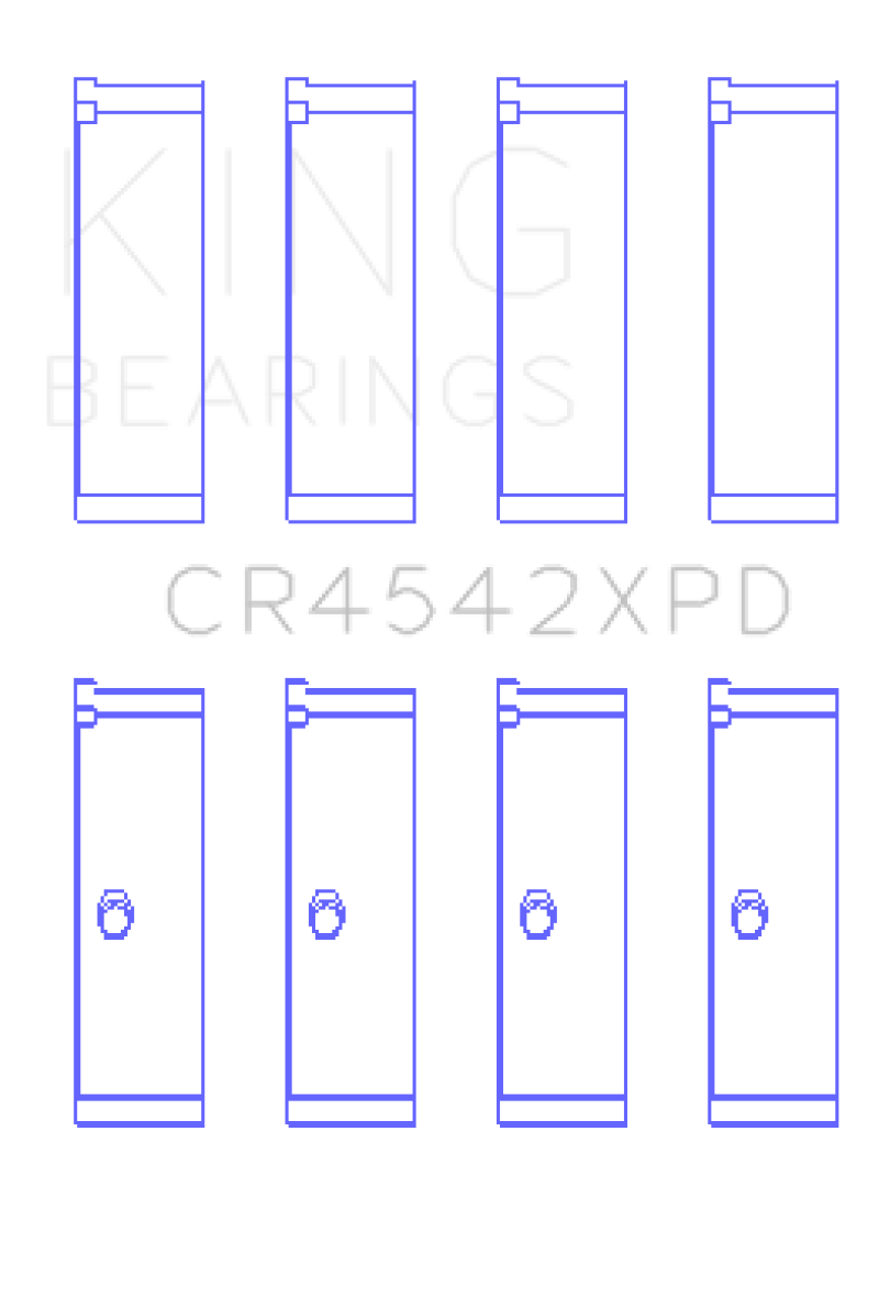 King Honda K-Series (except A3) 16v 2.0L/2.3L/2.4 XP Tri-Metal Performance Rod Bearing - Set of 4 GCR4542XPD