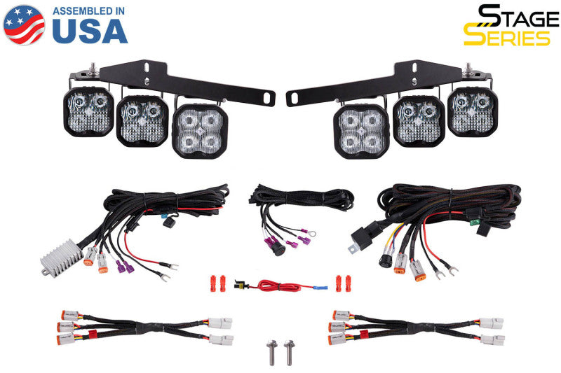 Diode Dynamics 17-20 Ford Raptor SS3 LED Fog Light Kit - Yellow Pro DD6366
