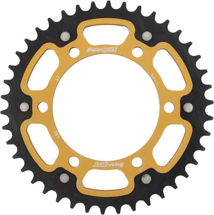 SUPERSPROX Rear Stealth Sprocket Alu/Stl 42t-520 Gld Hon/Kaw RST-486-42-GLD
