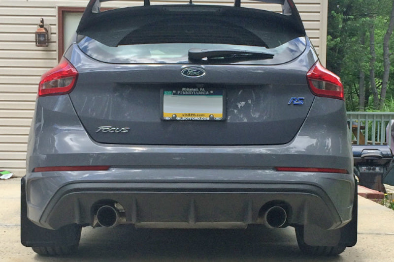 Rally Armor 13+ Ford Focus ST Black Mud Flap w/ Grey Logo MF27-UR-BLK/GRY