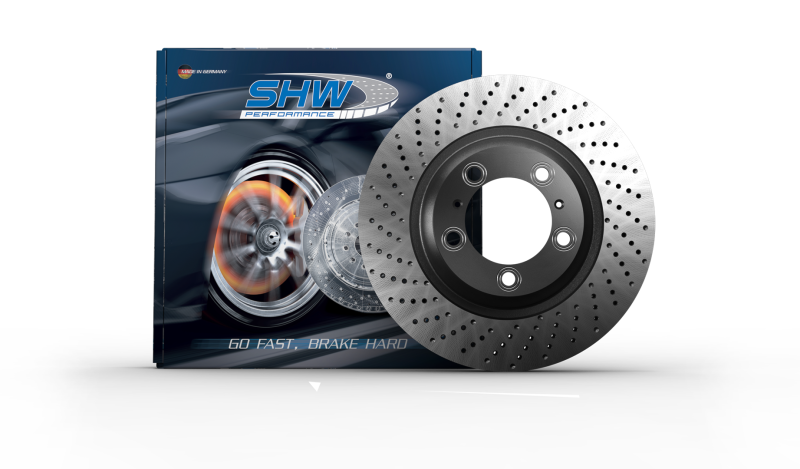 SHW 91-94 Porsche 911 Turbo 3.6L Right Rear Cross-Drilled Monobloc Brake Rotor (96535204200) PRR39652