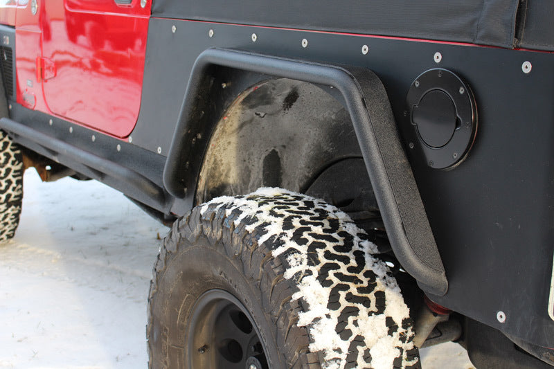 Fishbone Offroad 97-06 Jeep Wrangler TJ Steel Tube Fenders Rear 3In Flare - Blk Textured Powdercoat FB23029R