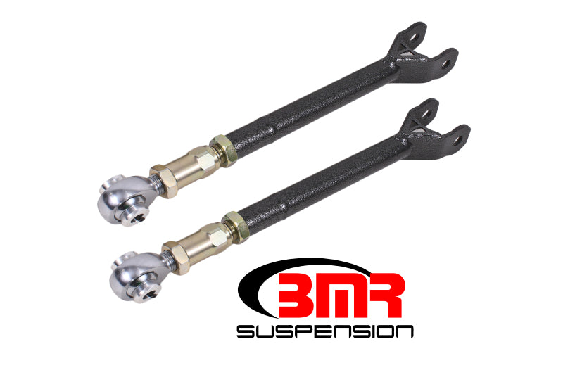BMR 08-17 Challenger Lower Trailing Arms w/ On-Car Adj. Rod Ends - Black Hammertone LTA112H