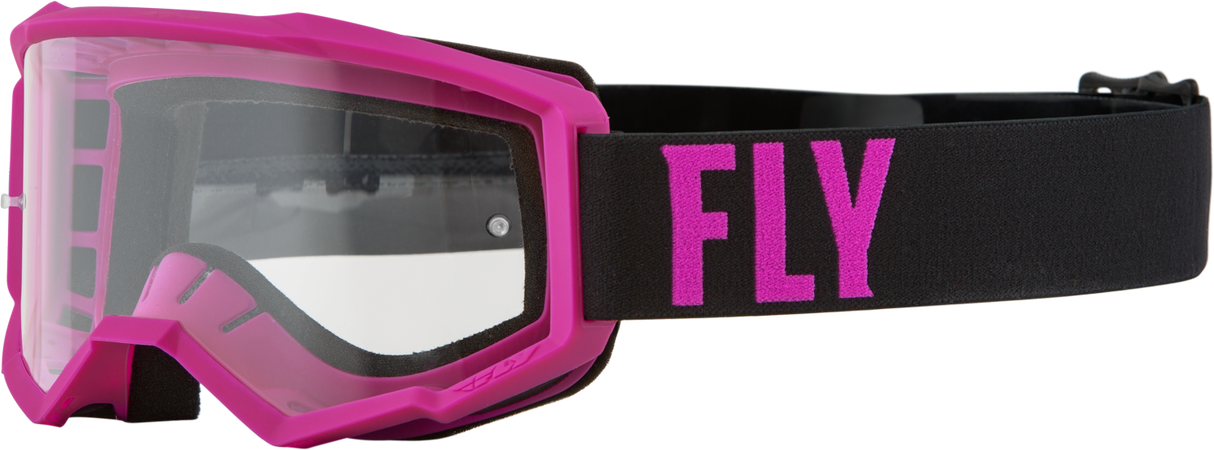 FLY RACING Focus Goggle Pink/Black W/ Clear Lens 37-51138