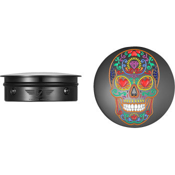 FIGURATI DESIGNS Swing Arm Covers - Sugar Skull - Black FD30-SAC-BLK