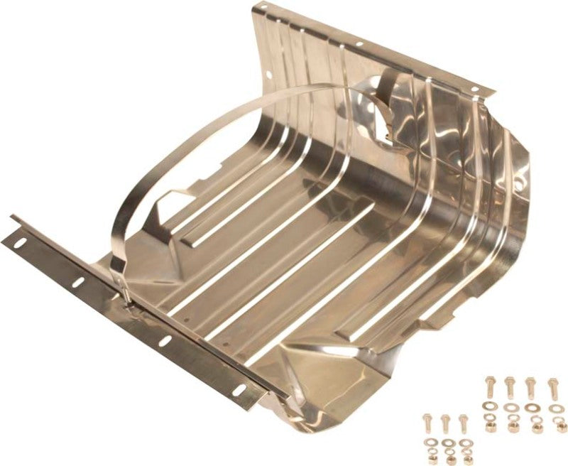 Kentrol 76-90 Jeep CJ/Wrangler YJ Gas Tank Skid Plate with strap - Polished Silver 30539