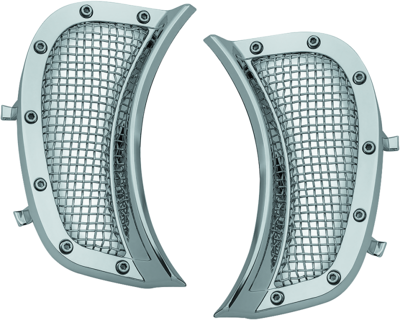 Kuryakyn Mesh Headlight Vent Accents Chrome 6518