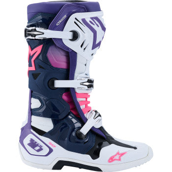 ALPINESTARS Tech 10 Boots - White/Violet/Navy/Pink Fluorescent - US 13 / EU 48 2010020-2780-13