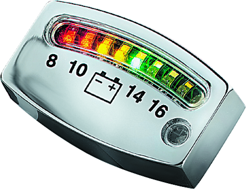 Kuryakyn LED Battery Gauge Universal Chrome 4219