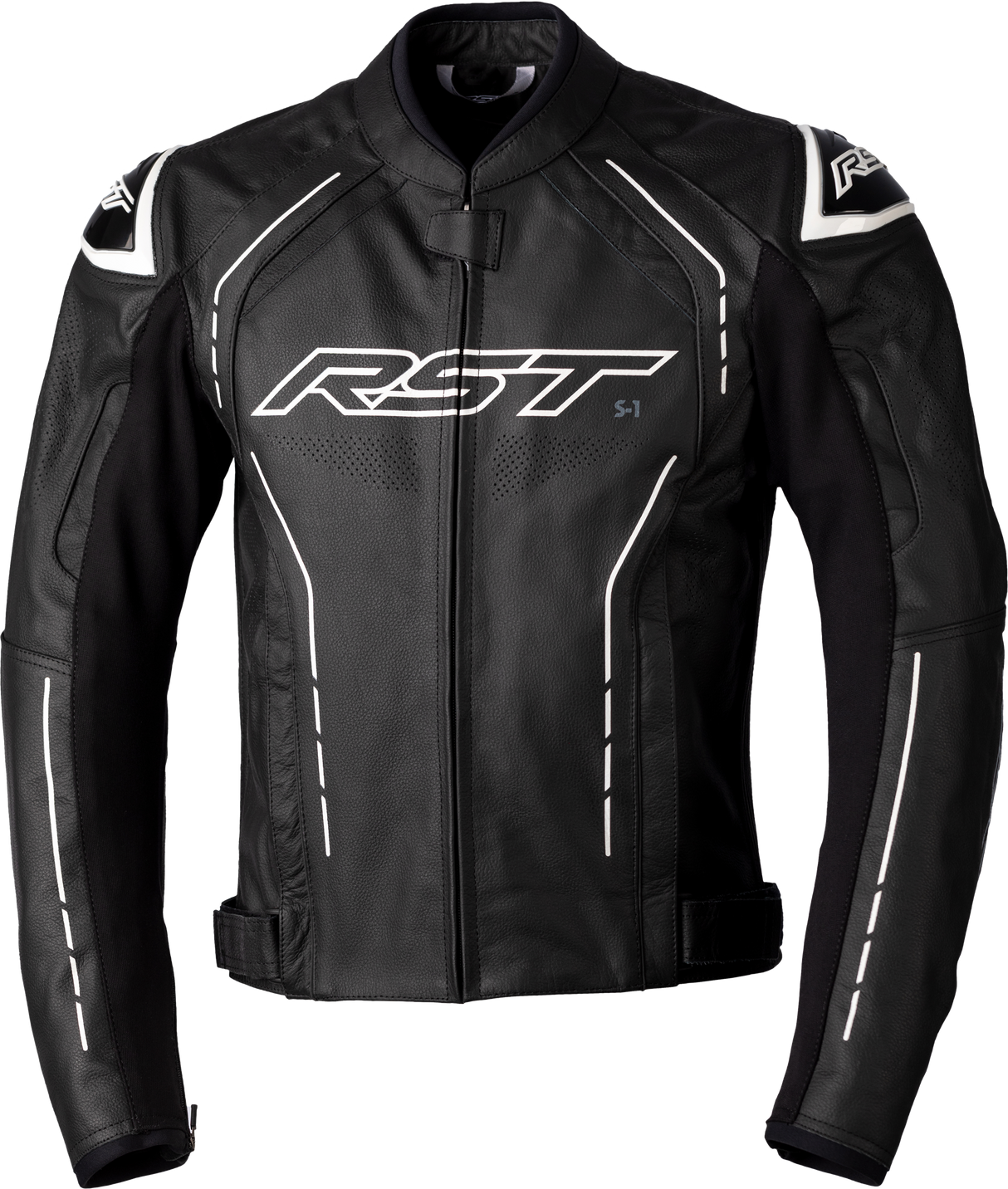 RST S1 Ce Jacket Black/Black/White Leather Md 102977WHI-42