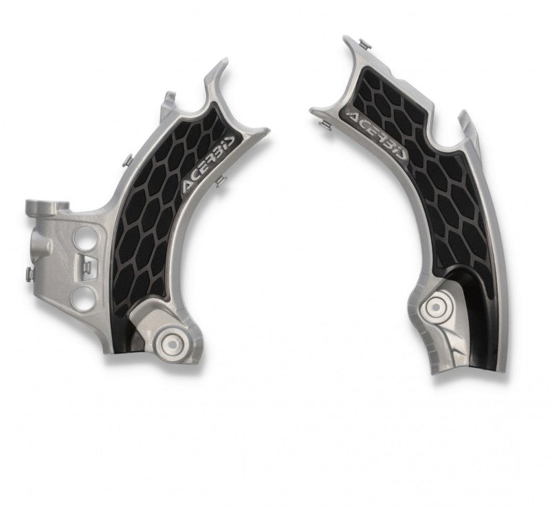 Acerbis 21+ Honda CRF250R/250RX/CRF450R/RX/ CRF450R-S Frame Guards- X-Grip - Silver/Black 2911441015