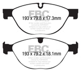 EBC 13+ Jaguar F-Type (Cast Iron Only) 3.0 Supercharged (380) Perf Pkg Redstuff Front Brake Pads DP32191C