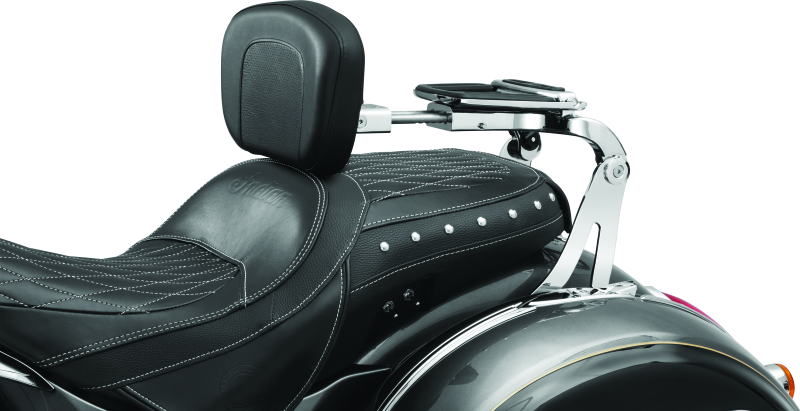 Kuryakyn Fixed Mounts Multi-Purpose Driver & Passenger Backrest 14-22 Indian Models Chrome 7094