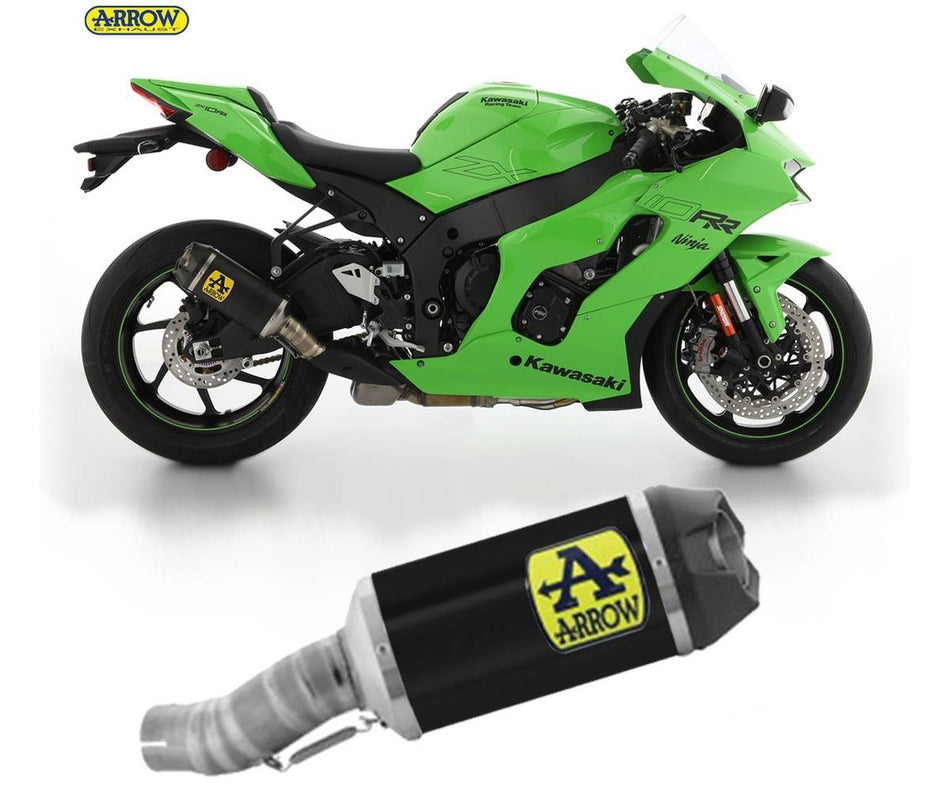 Arrow Kawasaki Zx-10rr '21 Homologada Aluminio. Silenciador Dark Indy Race + Enlace Titanio 71928akn